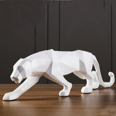 Geometric Panther Figurine White | Lily & Eden