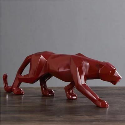Geometric Panther Figurine DarkRed | Lily & Eden