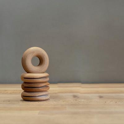 Wooden Doughnut Bag Clip 4 pcs beech wood | Lily & Eden