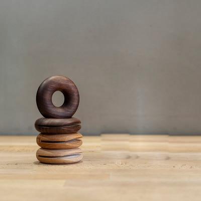 Wooden Doughnut Bag Clip 2 walnut 2 beech | Lily & Eden