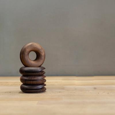 Wooden Doughnut Bag Clip 4 pcs walnut | Lily & Eden