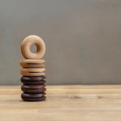 Wooden Doughnut Bag Clip 3 walnut 3 beech | Lily & Eden