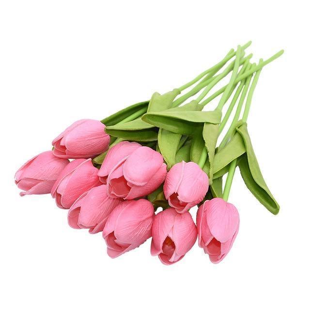 10-Piece Fake Tulips Silk Flowers - Lily & Eden