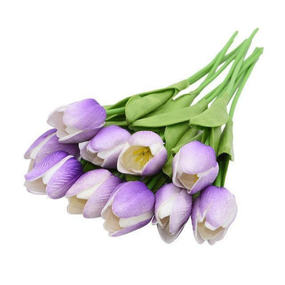 10-Piece Fake Tulips Silk Flowers - Lily & Eden