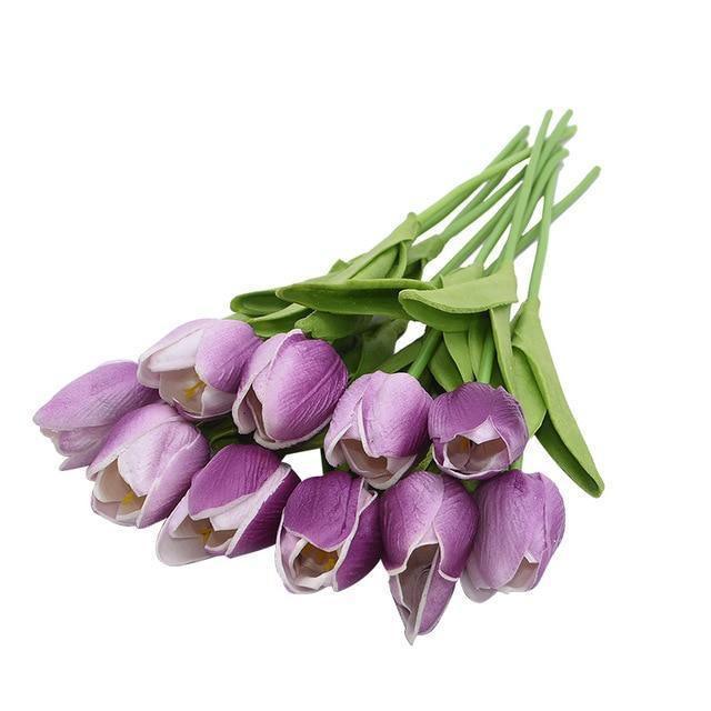10-Piece Fake Tulips Silk Flowers - Lily & Eden