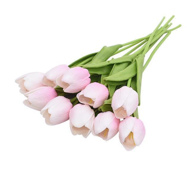 10-Piece Fake Tulips Silk Flowers - Lily & Eden