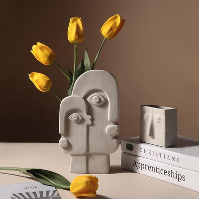Modern Face Ceramic Vase - Lily & Eden