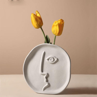 Modern Face Ceramic Vase - Lily & Eden