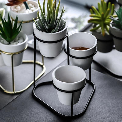 Ceramic Planters with Stand - Lily & Eden