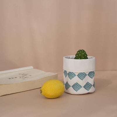 Rustic Cloth Planter Basket Cerulean Print / Small | Lily & Eden