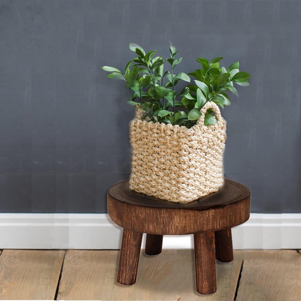 Wooden Plant Holder Seat SaddleBrown / Medium