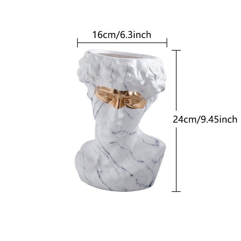 Ceramic David Head Planter Pot Sculpture - Lily & Eden
