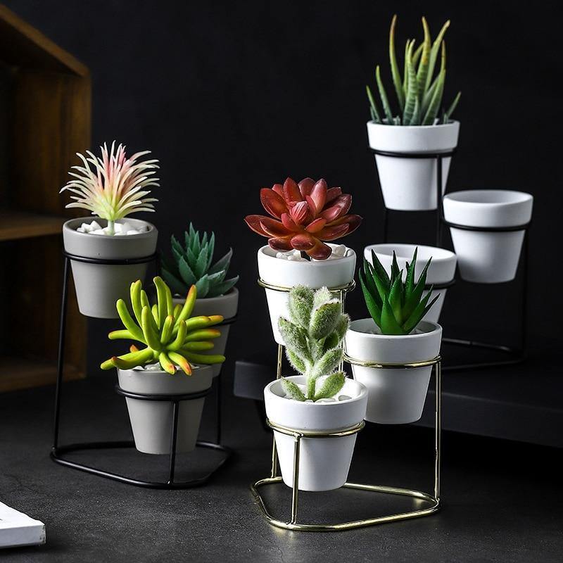 Ceramic Planters with Stand - Lily & Eden