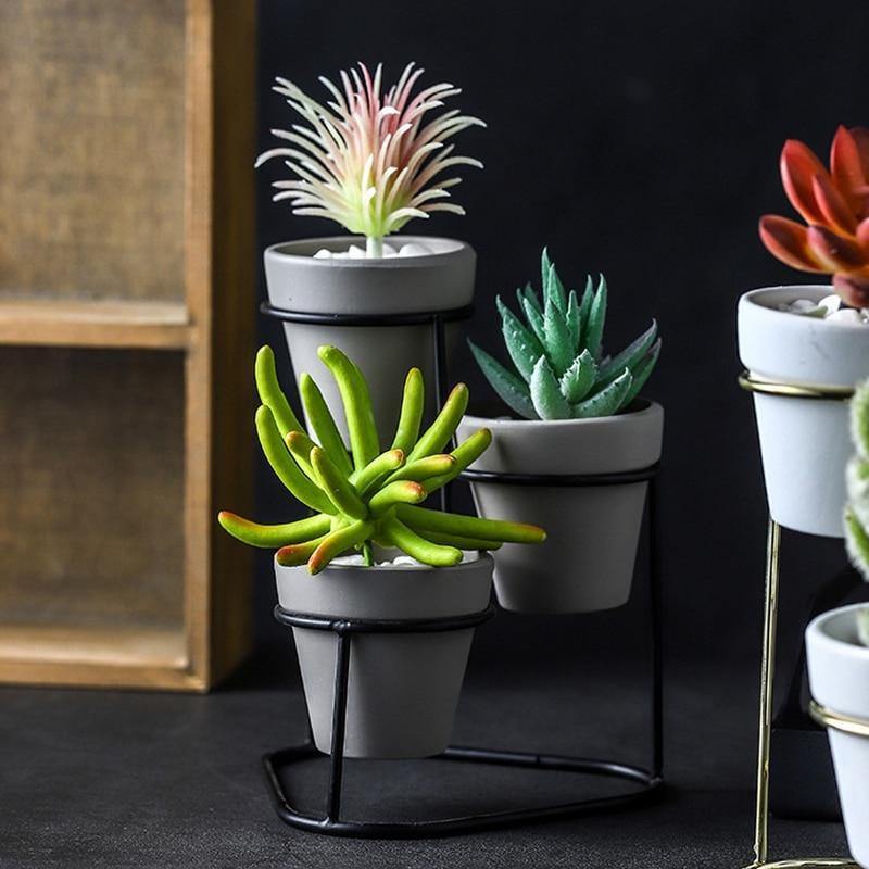 Ceramic Planters with Stand - Lily & Eden