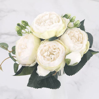 9-Piece Faux Silk Peonies Artificial Flowers - Lily & Eden