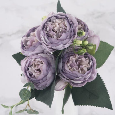 9-Piece Faux Silk Peonies Artificial Flowers - Lily & Eden