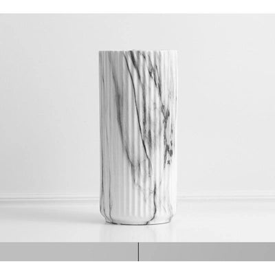 Textured Marble Flower Vase L 9.5 x 10 x 23.5cm | Lily & Eden