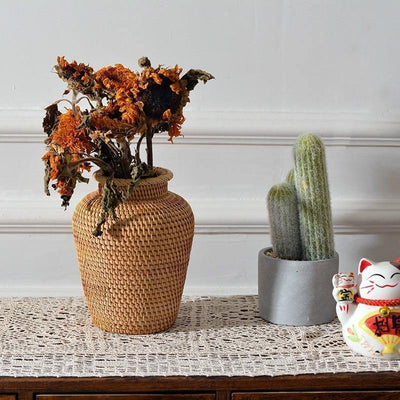 Handcrafted Rattan Vase - Lily & Eden