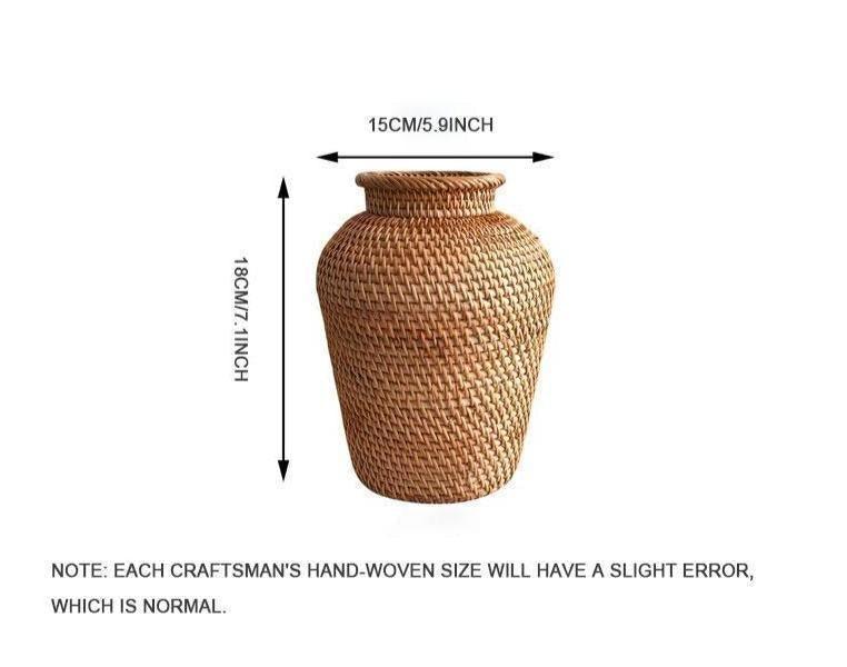 Handcrafted Rattan Vase - Lily & Eden