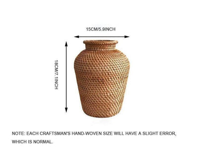 Handcrafted Rattan Vase - Lily & Eden
