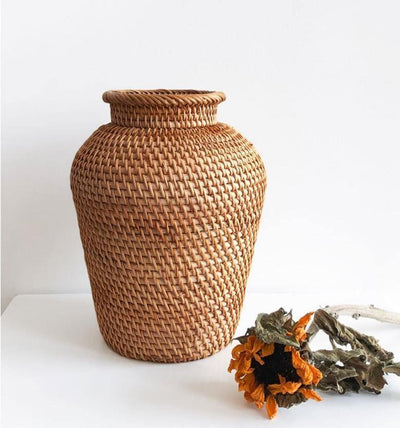 Handcrafted Rattan Vase - Lily & Eden