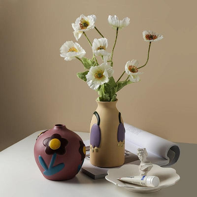 Ceramic Flower Vases with Cutout Design - Lily & Eden