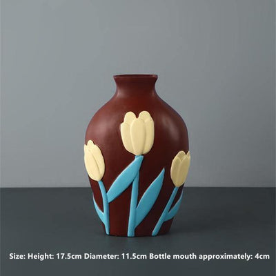 Ceramic Flower Vases with Cutout Design - Lily & Eden