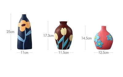 Ceramic Flower Vases with Cutout Design - Lily & Eden