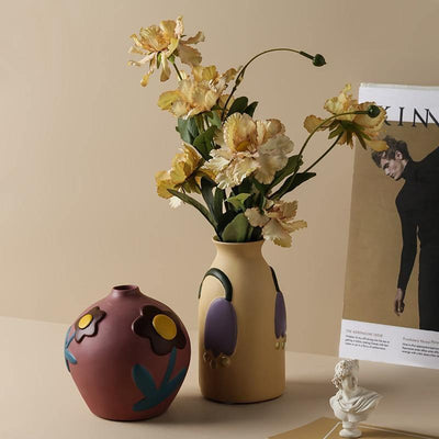 Ceramic Flower Vases with Cutout Design - Lily & Eden