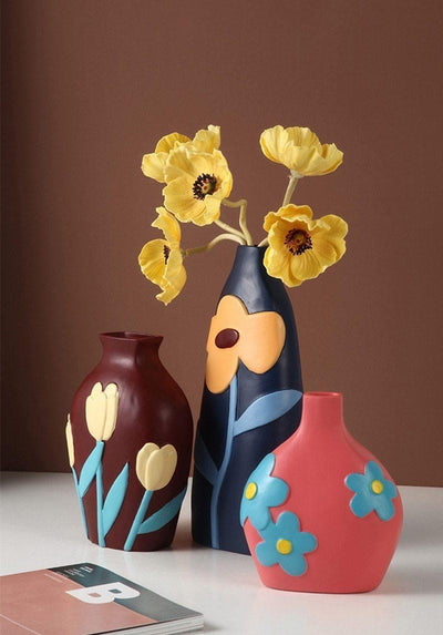 Ceramic Flower Vases with Cutout Design - Lily & Eden
