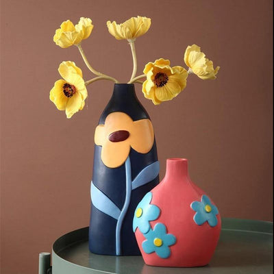 Ceramic Flower Vases with Cutout Design - Lily & Eden