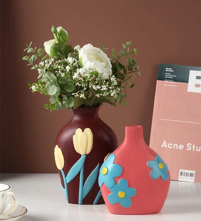 Ceramic Flower Vases with Cutout Design - Lily & Eden