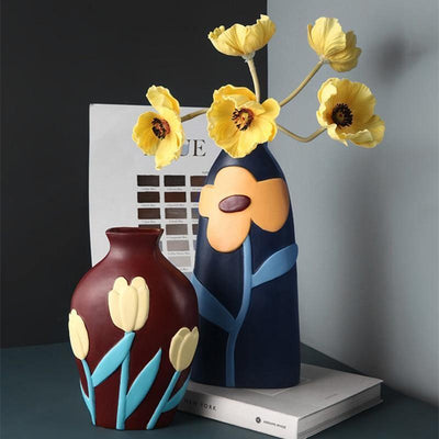 Ceramic Flower Vases with Cutout Design - Lily & Eden