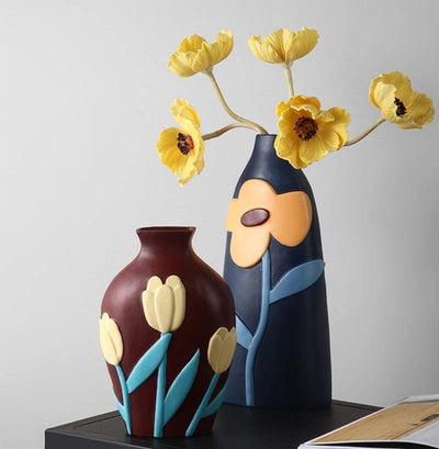 Ceramic Flower Vases with Cutout Design - Lily & Eden
