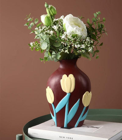 Ceramic Flower Vases with Cutout Design - Lily & Eden