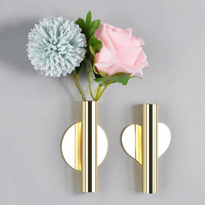 Contemporary Wall Hung Metal Tube Vase - Lily & Eden