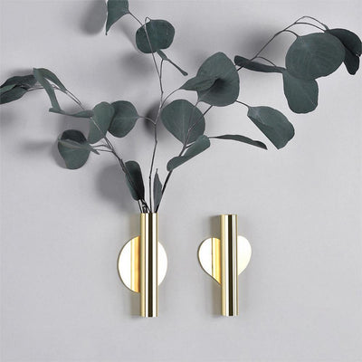Contemporary Wall Hung Metal Tube Vase - Lily & Eden