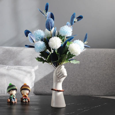 Ceramic White Hand Flower Vase - Lily & Eden