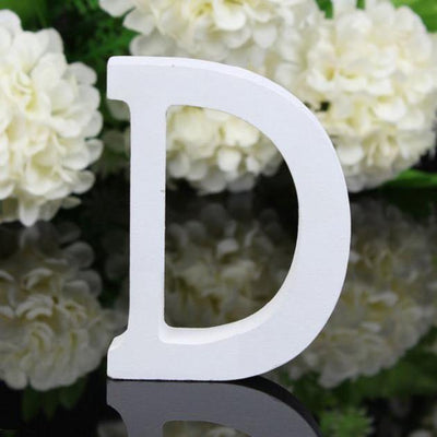 White Freestanding Mountable Wooden Alphabet Letter D | Lily & Eden