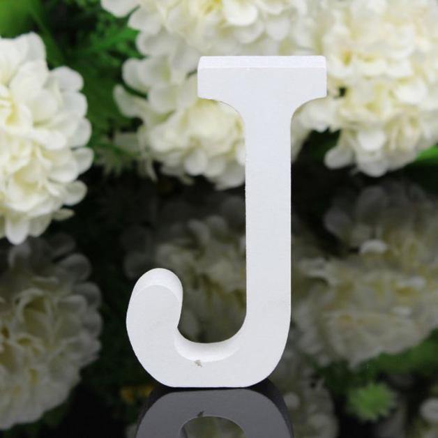 White Freestanding Mountable Wooden Alphabet Letter J | Lily & Eden