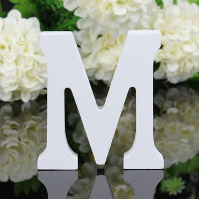 White Freestanding Mountable Wooden Alphabet Letter M | Lily & Eden
