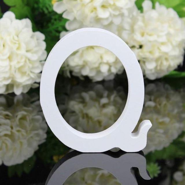 White Freestanding Mountable Wooden Alphabet Letter Q | Lily & Eden