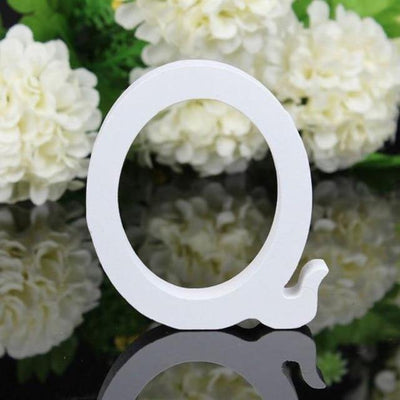 White Freestanding Mountable Wooden Alphabet Letter Q | Lily & Eden
