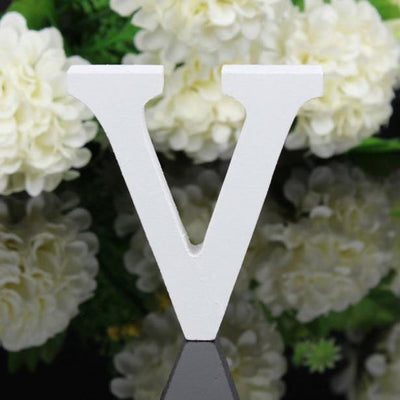 White Freestanding Mountable Wooden Alphabet Letter V | Lily & Eden