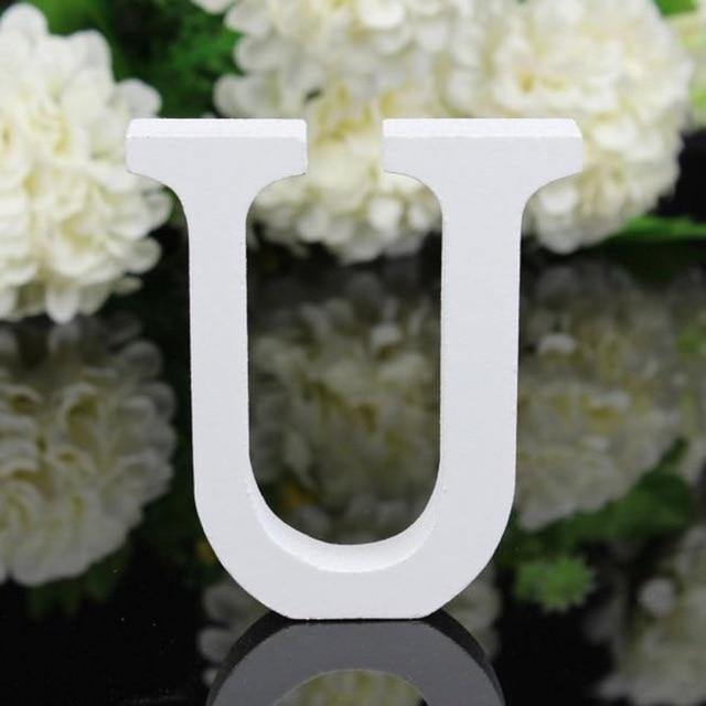 White Freestanding Mountable Wooden Alphabet Letter U | Lily & Eden