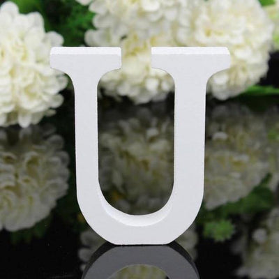 White Freestanding Mountable Wooden Alphabet Letter U | Lily & Eden