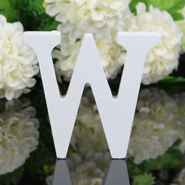 White Freestanding Mountable Wooden Alphabet Letter W | Lily & Eden