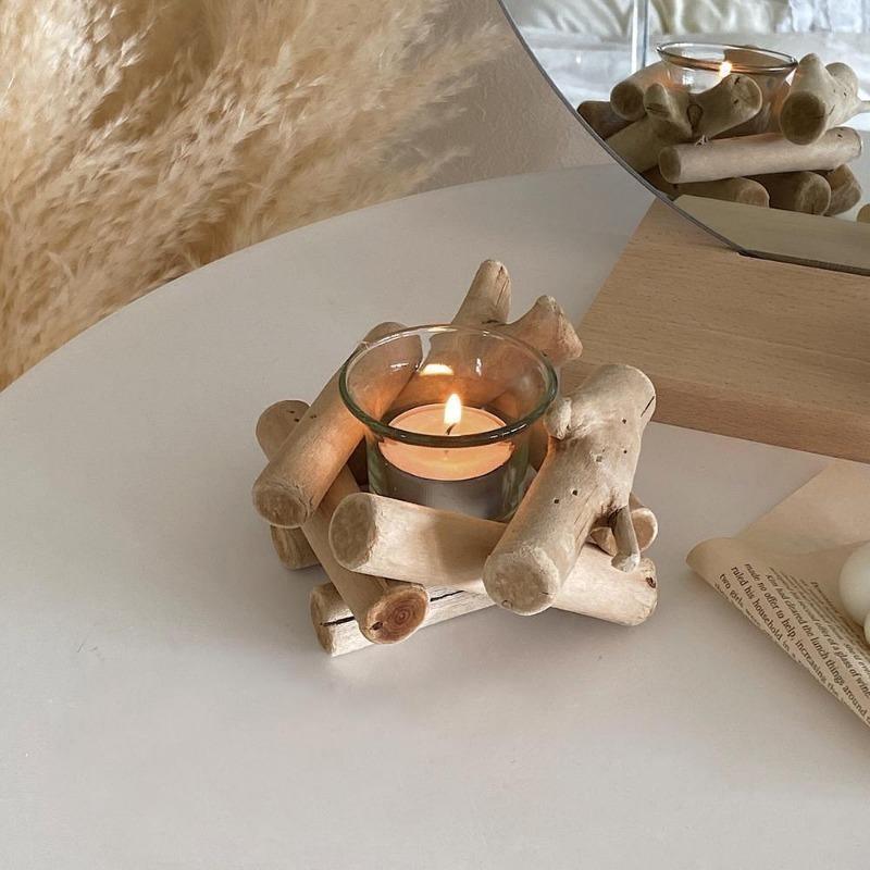 Handcrafted Coastal Wood Tealight Candle Stand - Lily & Eden
