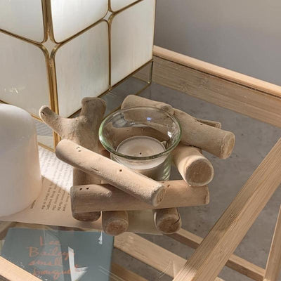 Handcrafted Coastal Wood Tealight Candle Stand - Lily & Eden