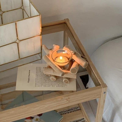 Handcrafted Coastal Wood Tealight Candle Stand - Lily & Eden